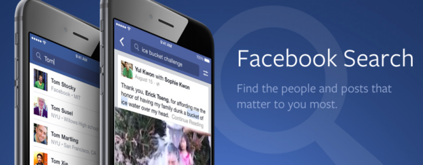 Facebook : Modification importante dans le moteur de recherche